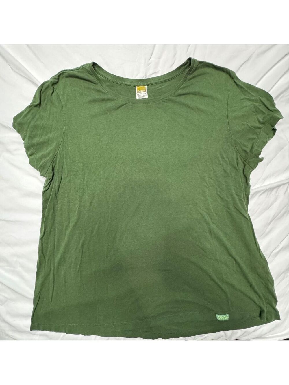 ONNO Women's Organic Bamboo Viscose Crewneck T-Shirt – Green, Size 2XL